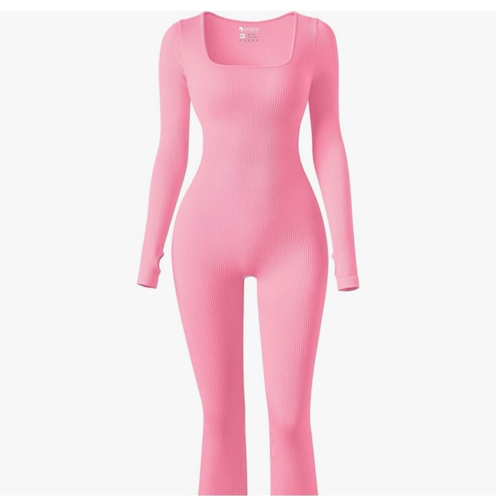 Pink Ribbed Jumpsuit